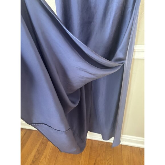 Vintage Victorias Secret Size L Blue Silk Maxi Nightgown Sleeveless Open Back - Picture 5 of 7